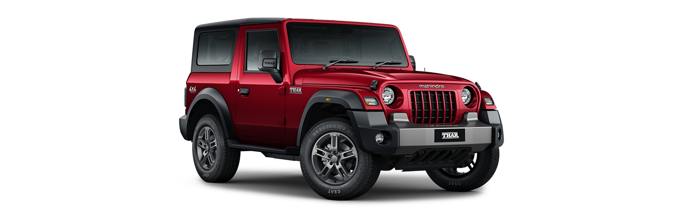 Mahindra Thar SUV in striking Tango Red colour finish