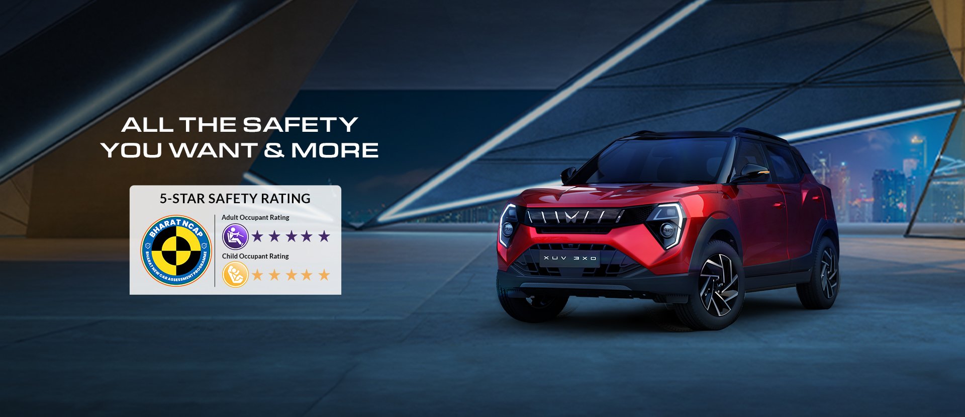 XUV 3XO Earn 5-Star Bharat-NCAP Rating