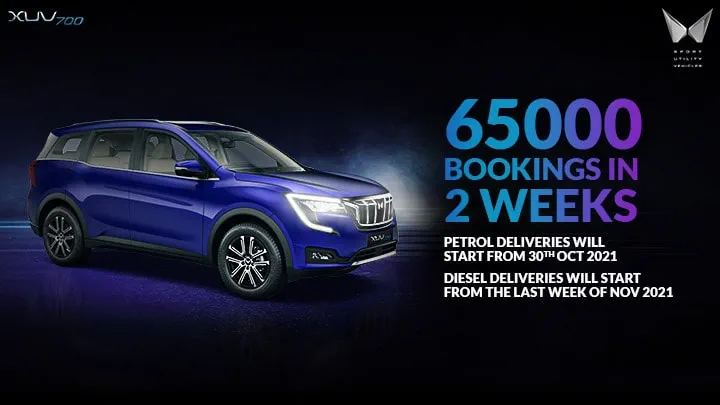 XUV700 Clocks 65000 Bookings in Two Weeks  