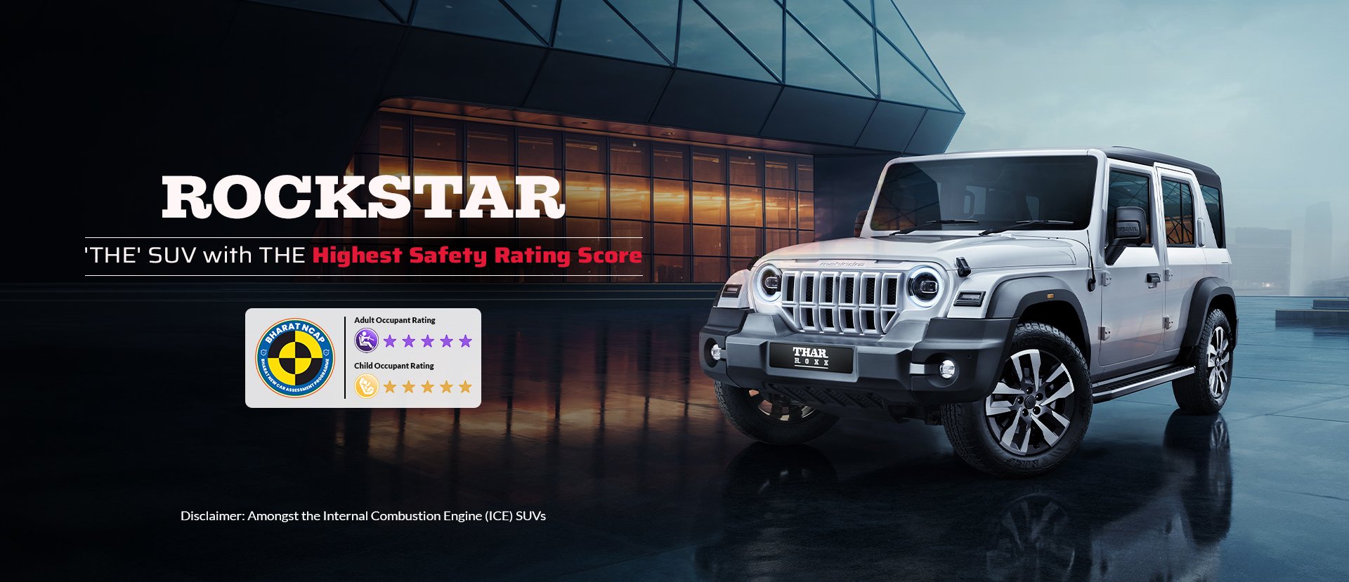 Thar ROXX Earn 5-Star Bharat-NCAP Rating