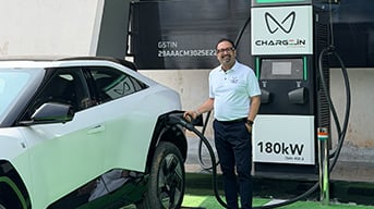 Pratap Bose, Chief Design & Creative Officer – Auto & Farm Sectors, M&M at inauguration of Mahindra Charge_IN station in Bengaluru