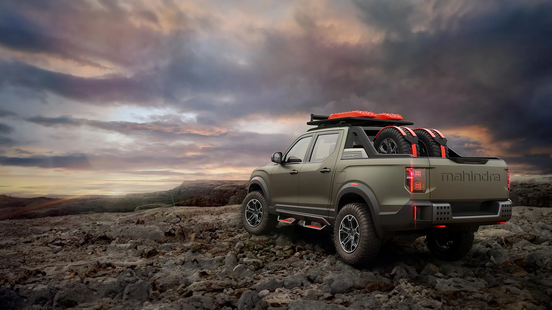 Mahindra Global Pik Up Rear Left View